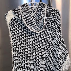 Poncho black and white